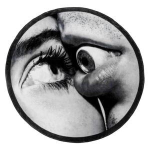 Covor rotund alb & negru 194 cm Eye & Mouth Toiletpaper Seletti