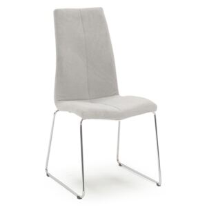 Set 2 scaune tapitate cu stofa, cu picioare metalice Evoque Grey, l43xA57xH94 cm
