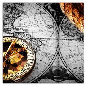 Tablou istoric cu harta lumii și compas (Modern tablou, K011365K3030)