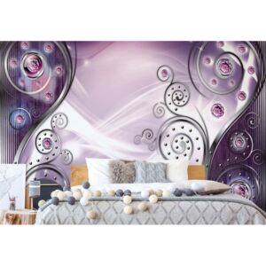 Fototapet - 3D Ornamental Design Purple Vliesová tapeta - 254x184 cm