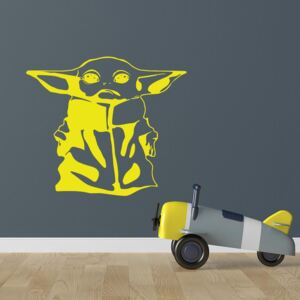 GLIX Baby Yoda - autocolant de perete Galben 40x35 cm