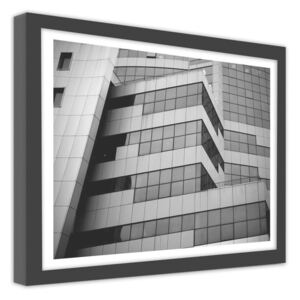 CARO Imagine în cadru - Skyscraper Windows 50x40 cm Negru