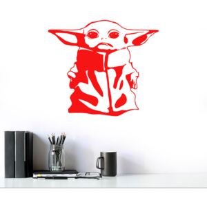 GLIX Baby Yoda - autocolant de perete Rosu 25x20 cm