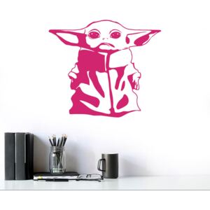 GLIX Baby Yoda - autocolant de perete Roz 25x20 cm