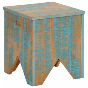 Scăunel cu spațiu de depozitare din lemn masiv de pin Støraa Marilyn, turcoaz