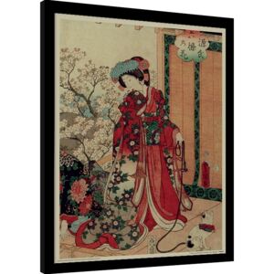 Kunisada - History of the Prince Genji, Princess Afiș înrămat