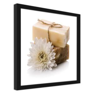 CARO Imagine în cadru - Natural Soap With A Flower 20x20 cm Negru