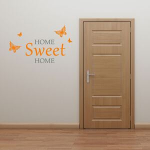 GLIX Home sweet home - autocolant de perete Gri și portocaliu 50 x 30 cm