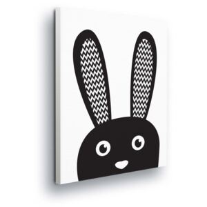 Tablou - Cartoon Bunny in Black 80x80 cm