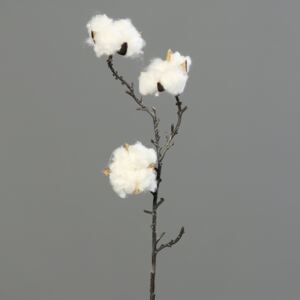 Flori de bumbac artificiale crem - 44 cm