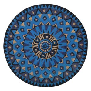 Covor rotund UNUR, albastru/negru/bej, 140 cm