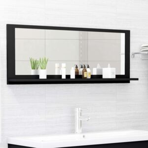 Oglindă de baie, negru, 100 x 10,5 x 37 cm, PAL