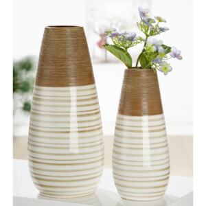 Vaza Verona, ceramica, crem maro, 18.5x38.5x18.5 cm