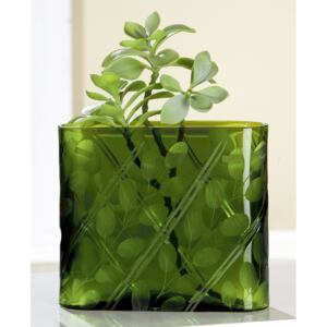 Vaza Otono, sticla, verde, 16.5x23x9.5 cm