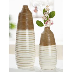 Vaza Verona, ceramica, crem maro, 12.5x37.5x12.5 cm