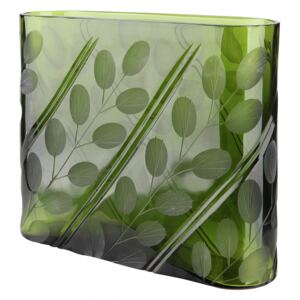 Vaza Otono, sticla, verde, 23x20x6 cm