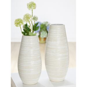 Vaza Deserto, ceramica, alb crem, 15.5x36.5x15.5 cm