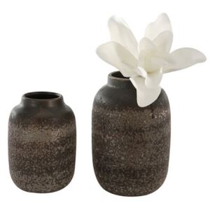 Vaza Crespo, ceramica, maro crem, 15x10 cm