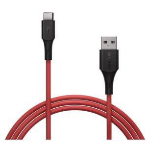 Cablu de date USB-C, BlitzWolf BW-TC19, SuperCharge 40W, Quick Charge 3.0, 1.8 M, rosu/negru