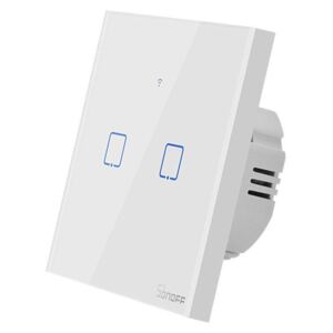 Intrerupator dublu cu touch Sonoff T1 EU TX, Wi-Fi + RF