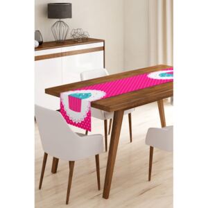 Napron din microfibră pentru masă Minimalist Cushion Covers Pink Cupcake, 45 x 145 cm
