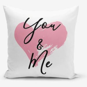 Față de pernă Minimalist Cushion Covers You & Me Heart, 45 x 45 cm