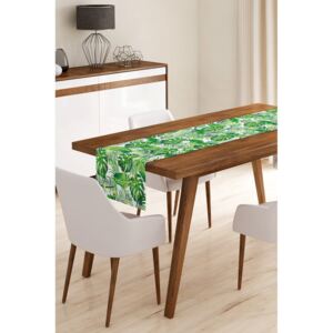 Napron din microfibră pentru masă Minimalist Cushion Covers Green Jungle Leaves, 45 x 145 cm
