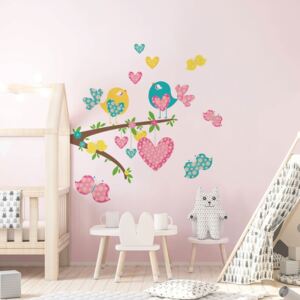 Set autocolante de perete pentru camera copiilor Ambiance Cute Little Birds