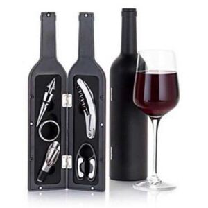 Set 5 accesorii pentru vin in forma de sticla