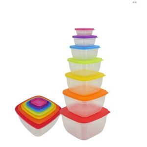 Set 7 caserole plastic cu capace,multicolore