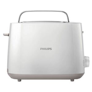 Prajitor de paine Philips HD2581/00, 750 W, 2 felii, 8 setari rumenire, Grill, Functie reincalzire si dezghetare, Alb