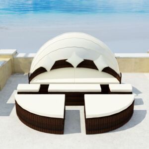 Set mobilier exterior din poliratan maro