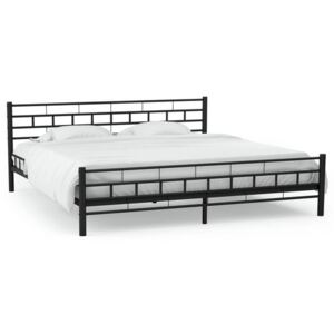 Cadru de pat metalic, bază șipci, 160 x 200 cm, design bloc