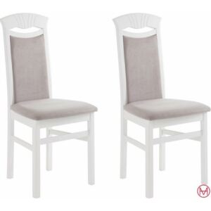 Set 2 scaune Franz alb/gri stofa 47/51/101 cm