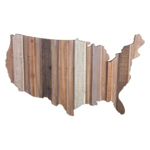 Decoratiune suspendabila perete din lemn harta SUA 101 cm x 3 cm x 61 h