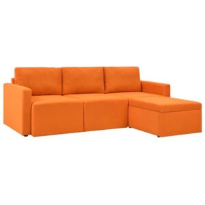 VidaXL Canapea extensibilă cu trei locuri, material textil, portocaliu