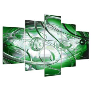 Tablou abstract verde (Modern tablou, 150x105 cm)