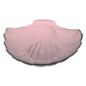 Platou Shell Rosa, 10x32x32 cm, sticla, roz