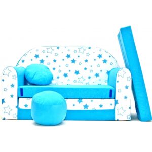 Canapea extensibilă copii Nellys ® 85R - Magie stele - albastru