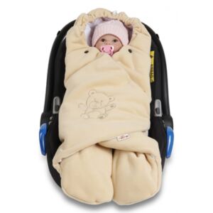 Sistem de înfășat pentru bebeluși/ Sac de dormit Baby Nellys - fleece polar, bumbac bio- bej