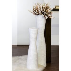 Vaza Tamera, ceramica, alb, 58x14 cm