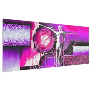 Tablou abstract cu dansatori violeți (Modern tablou, K014152K12050)