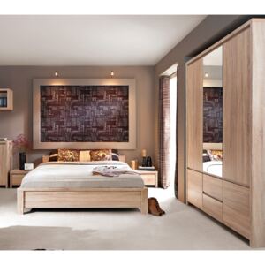 Set dormitor BBG39 Sonoma stejar + alb 160 x 200 cm