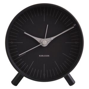 Ceas deșteptător din metal Karlsson Index, ø 11 cm, negru