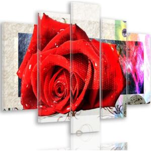 CARO Tablou pe pânză - Red Rose 100x70 cm