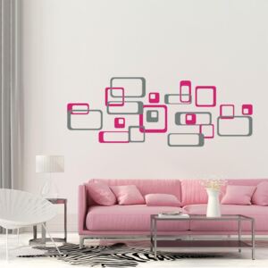 GLIX Decorative squares - autocolant de perete Gri și roz 2 x 30 x 30 cm