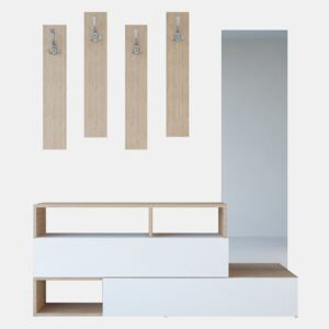 Set mobilier din lemn pentru hol Charles Brown, lățime 137 cm