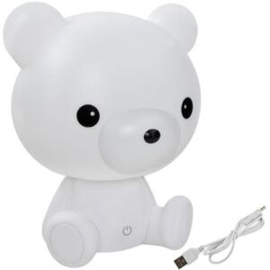 Veioza Lampa de Veghe pentru copii model Ursulet, iluminare LED, inaltime 25cm, culoare alb