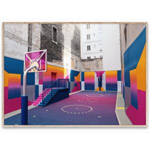Poster cu rama stejar 30x40 cm Cities of Basketball 08 (Paris) Paper Collective
