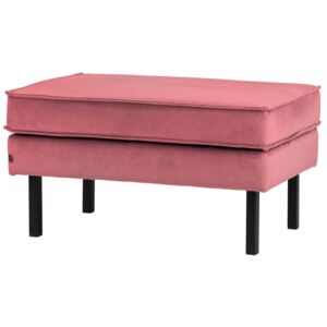 Puf din catifea roz cu picioare negre Rodeo Hocker Velvet Pink | BE PURE HOME
